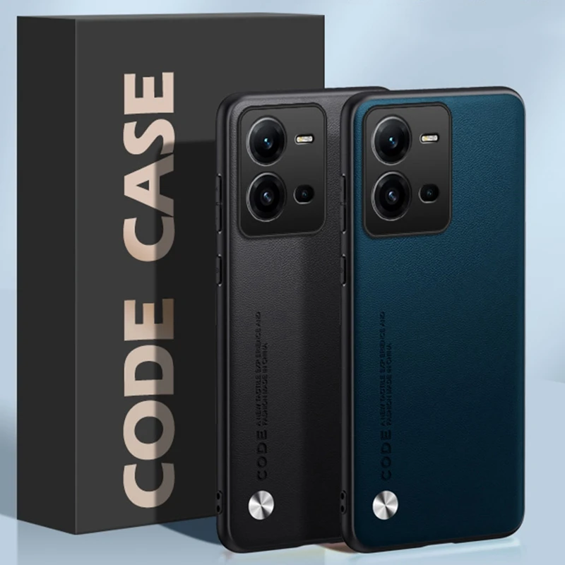Funda de cuero PU de lujo para Vivo V25 E V25E, funda trasera de silicona mate a prueba de golpes, funda de teléfono de protección completa para Vivo X80 Lite - imagen 3