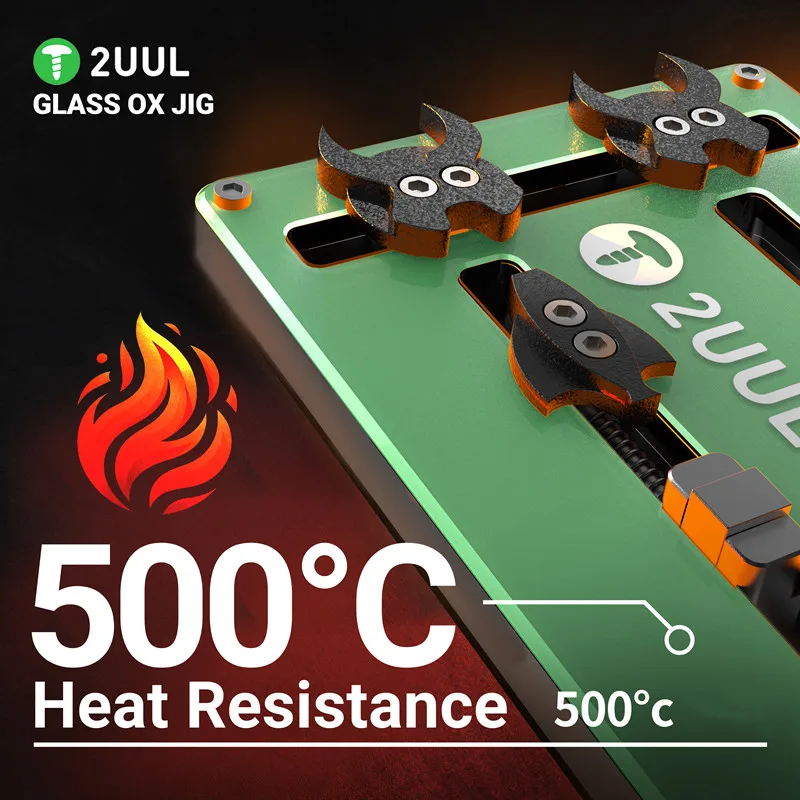 Soporte PCB 2UUL BH21 con vidrio resistente al calor para mantenimiento de teléfonos móviles, plantilla de buey de vidrio, accesorio de reparación de soldadura de placa base - imagen 4