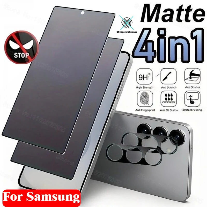 Paquete de 2 protectores de pantalla de vidrio templado mate para Samsung S25 Ultra S25 Plus FE para Samsung S21 S22 S23 S24 Ultra Plus S24 S23FE