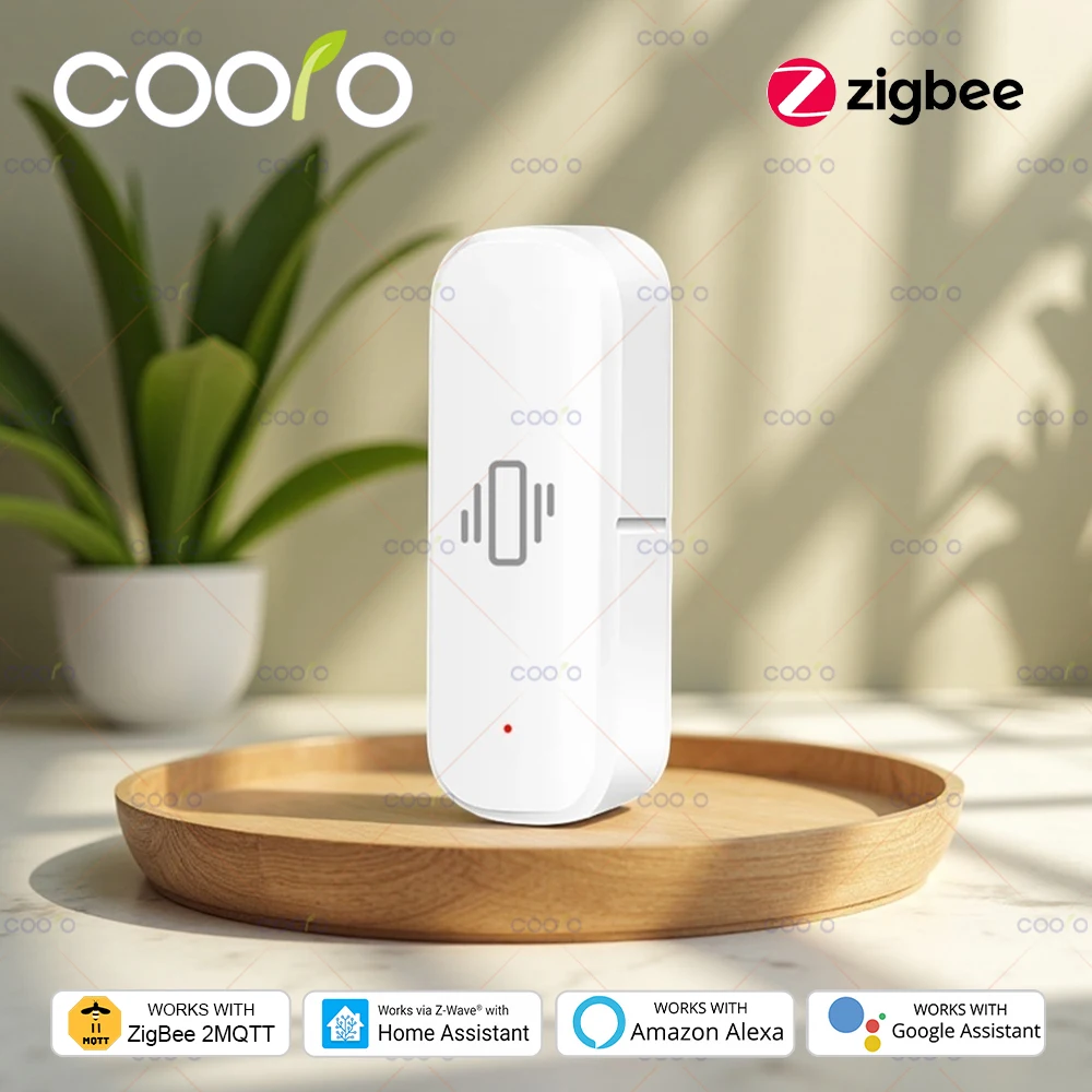 Sensor de vibración inteligente ZigBee, Monitor, Control por aplicación, Sensor de protección de seguridad, alarma de choque de movimiento, compatible con Zigbee2mqtt