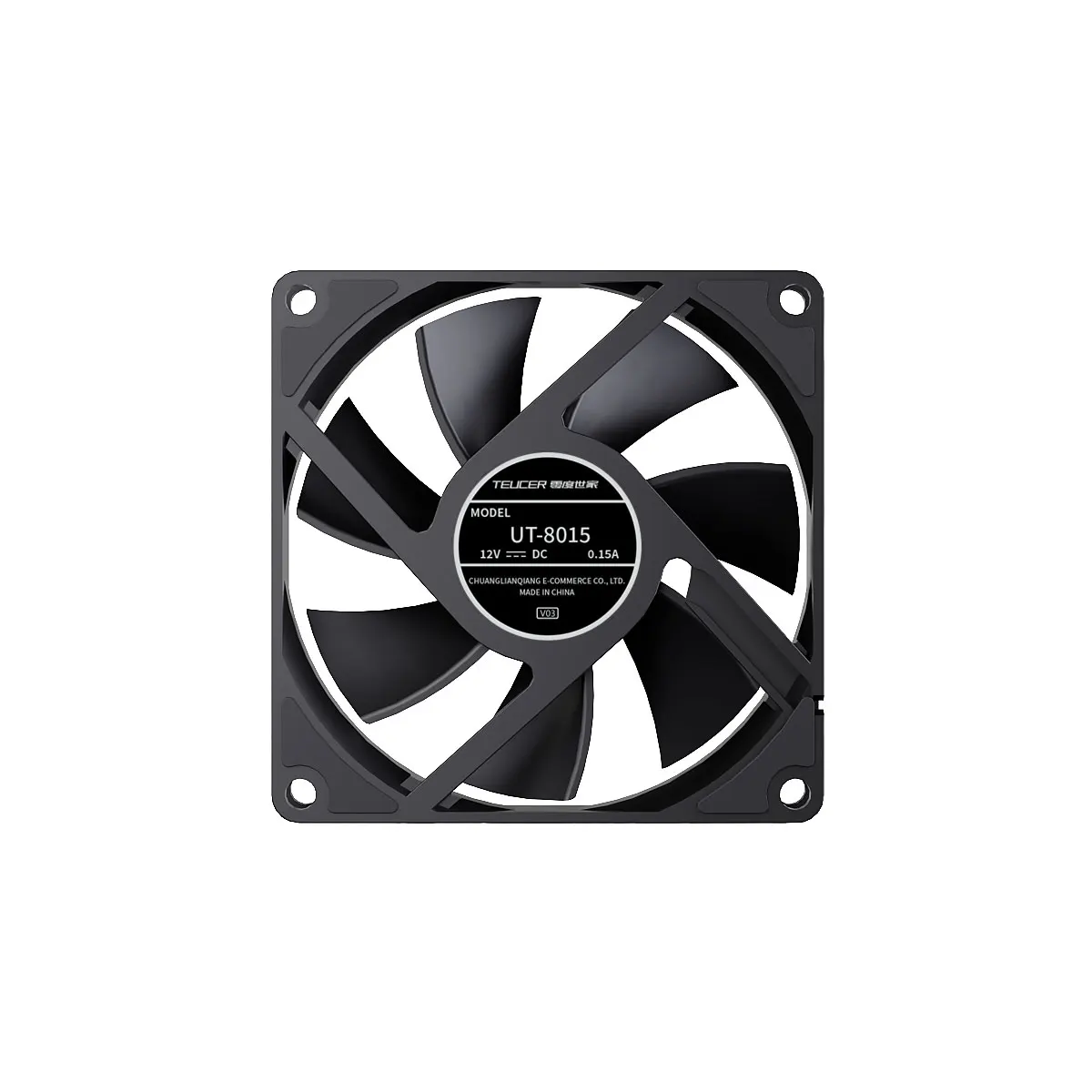 TEUCER UT-8015 ventilador de chasis ultrafino 8CM 4 pines PWM rodamiento hidráulico 1200-3000rpm ventilador de refrigeración de caja de PC - imagen 5