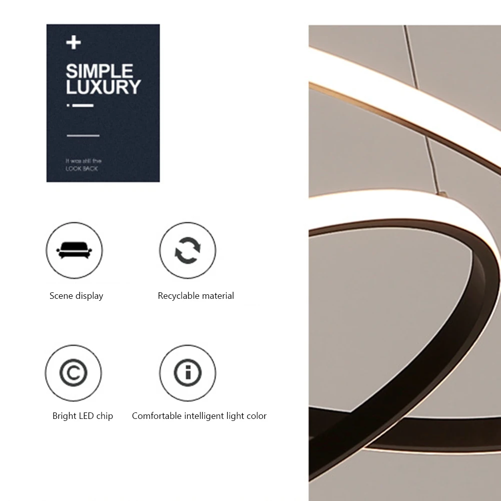 Lámpara colgante LED moderna y sencilla, adorno de decoración de alto brillo para sala de estar, comedor, dormitorio, lámpara colgante ajustable - imagen 5