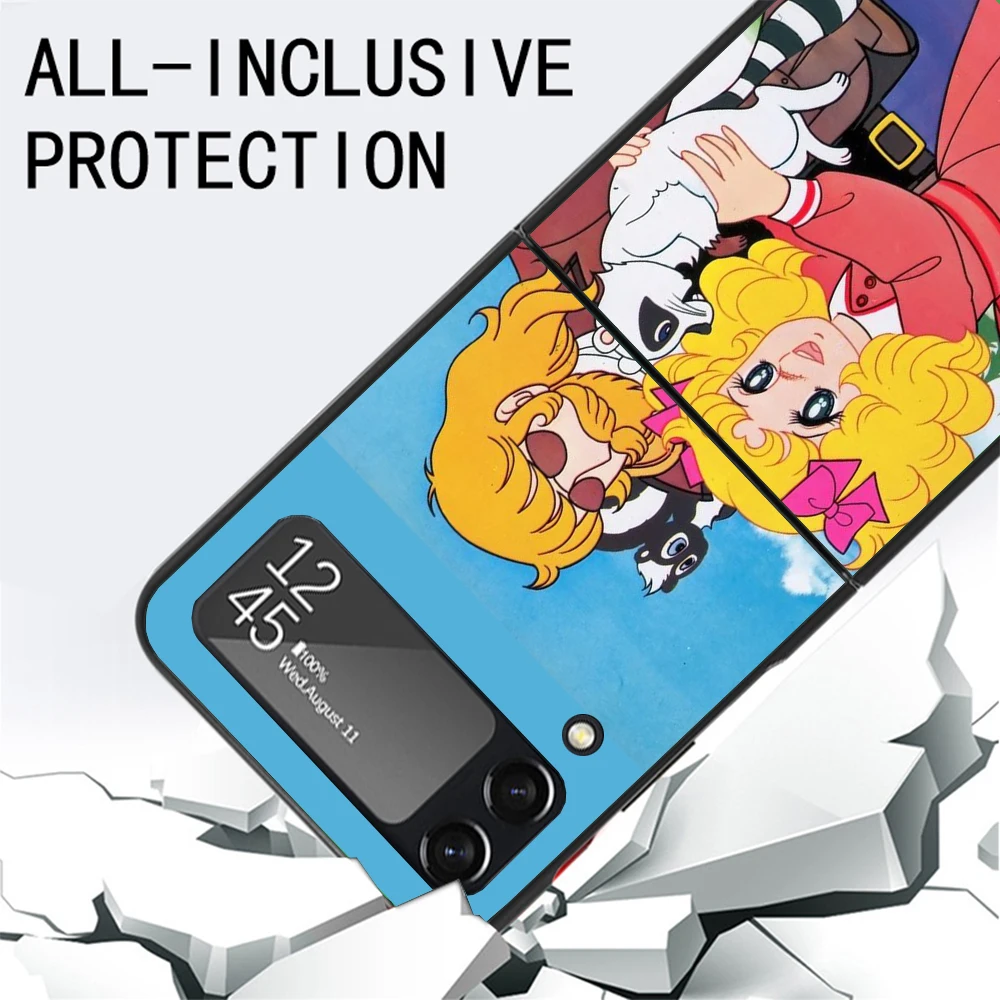 Fundas de teléfono negras de Anime Candy 90s para Samsung Z Flip 7 6 5 4 3 Galaxy de lujo ZFlip7 ZFlip6 Flip5 Flip4 Flip3 funda Z Flip - imagen 3