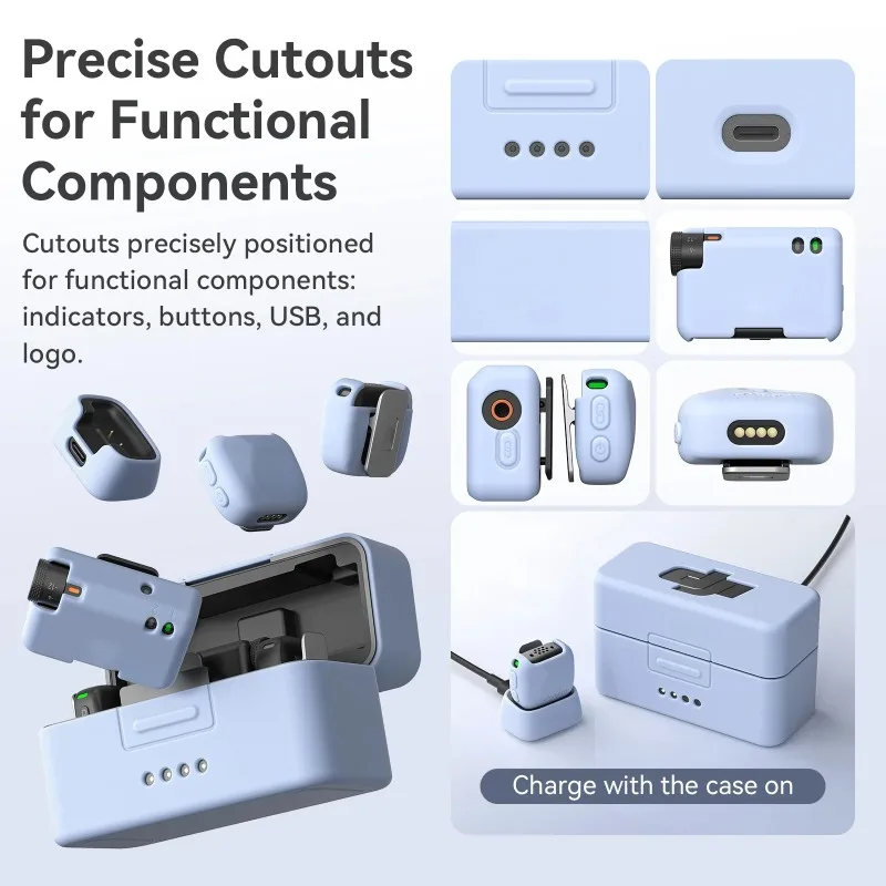 Para DJI Mic Mini funda protectora de silicona piel de goma cubierta multicolor micrófono inalámbrico funda protectora a prueba de arañazos - imagen 5