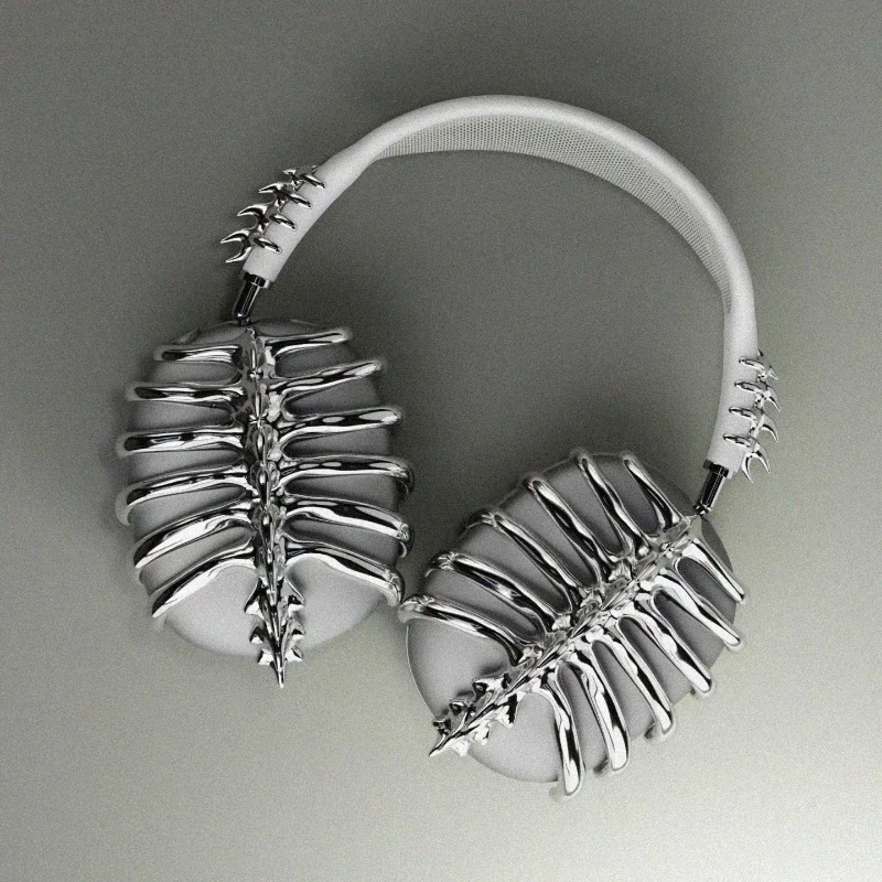 Funda para Airpods Max Y2k, funda para auriculares con columna vertebral, accesorio de decoración, columna vertebral plateada personalizada para accesorio para auriculares AirpodsMax - imagen 3