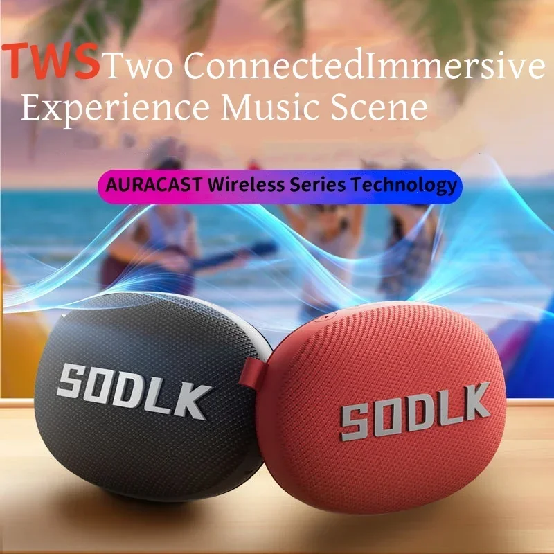SODLK TX7 Altavoz Bluetooth inalámbrico portátil deportes al aire libre reproductor de música de graves pesados TWS Soundbox IPX7 impermeable senderismo Boombox - imagen 2