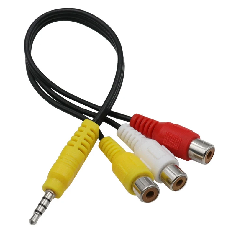 Cable de vídeo de 3,5mm macho a hembra Rca, Cable de vídeo amarillo, de 15mm blanco y rojo, cabezal de extensión 3,5, Cable Av uno a tres hembra, Cable de Audio Lotus - imagen 2