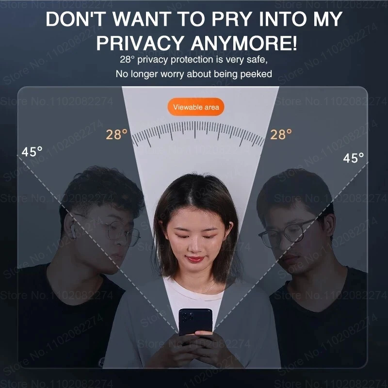 Protectores de pantalla de privacidad para iPhone, película de vidrio templado antiespía para modelos 15, 14, 11, 12, 13 Pro Max, Mini, XR, XS, 7, 8 Plus, 1-4 unidades - imagen 3