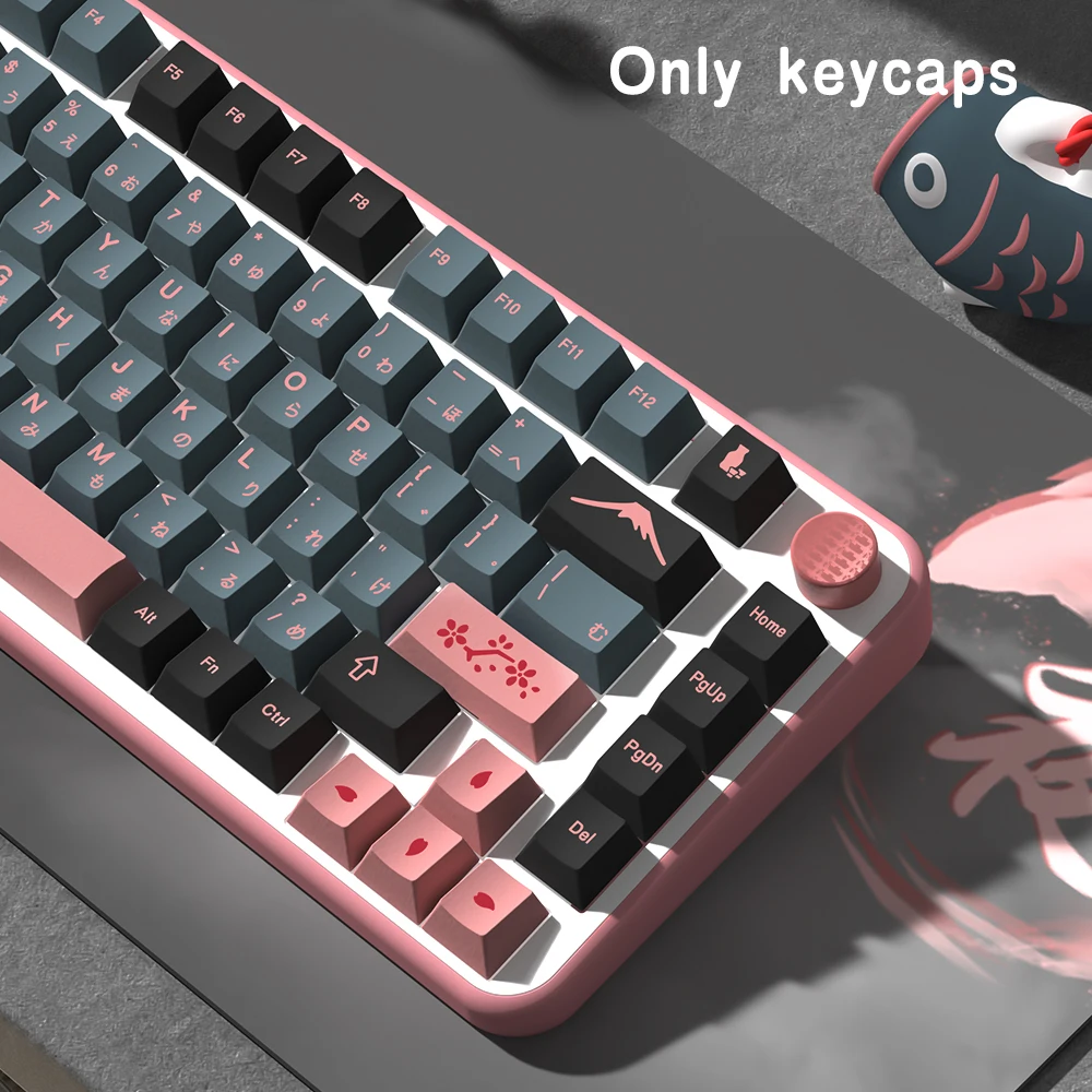 Teclas Night Sakura para teclado mecánico MX Switch GMK, teclas PBT de diseño alemán/francés/español/coreano/japonés, perfil Cherry - imagen 3