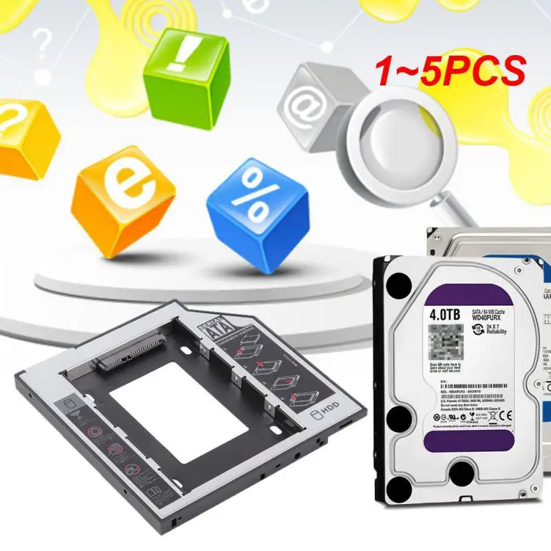 Unidad de disco duro Universal de 1 a 5 piezas, adaptador de Bahía para Dvd Rom óptica, Ssd SATA de 2,5mm y 9,5mm, 2. °, 12,7