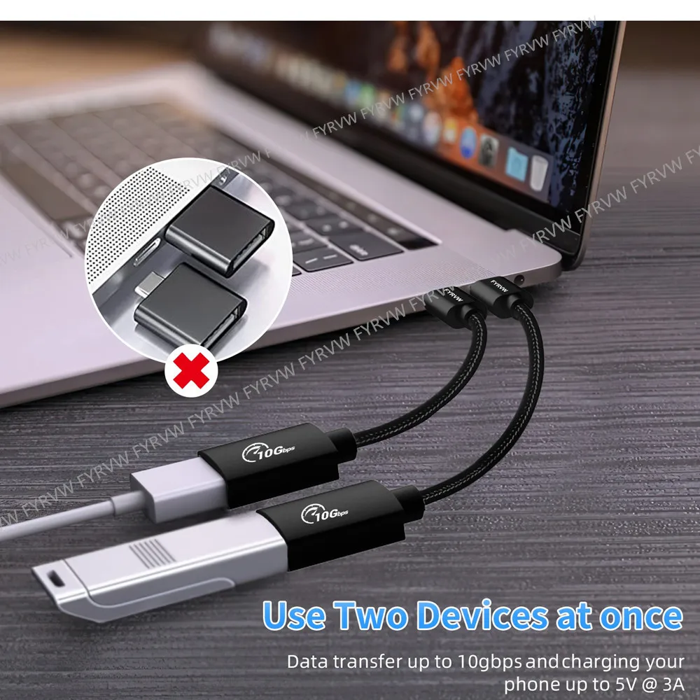 Adaptador USB-C OTG 10Gbps USB 3.1 Gen2 para MacBook Pro - imagen 3
