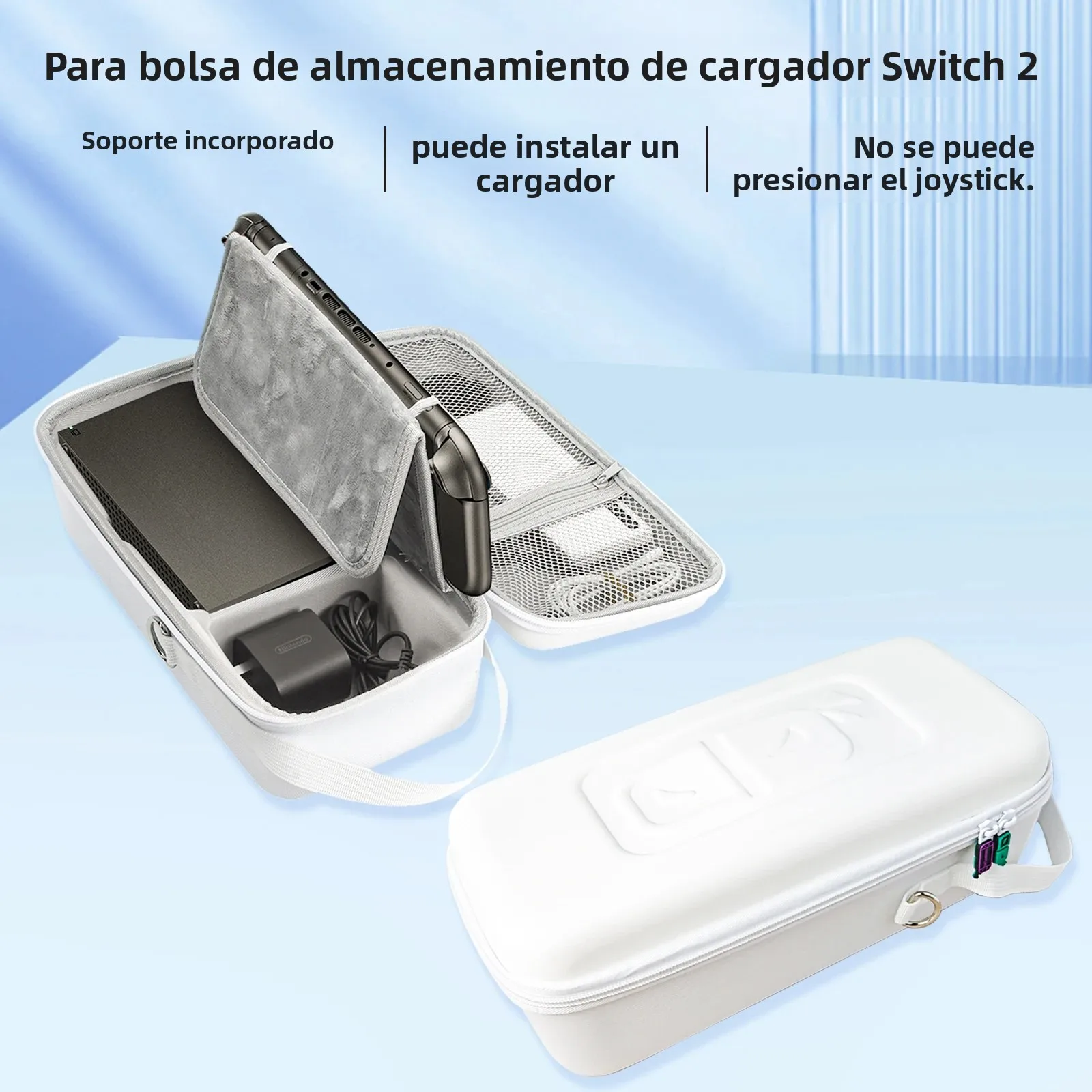 GAMINJA para Switch 2 bolsa de almacenamiento de mano funda protectora con 12 soportes para cartuchos de juego Estuche de transporte portátil de PU bolsa de viaje - imagen 2