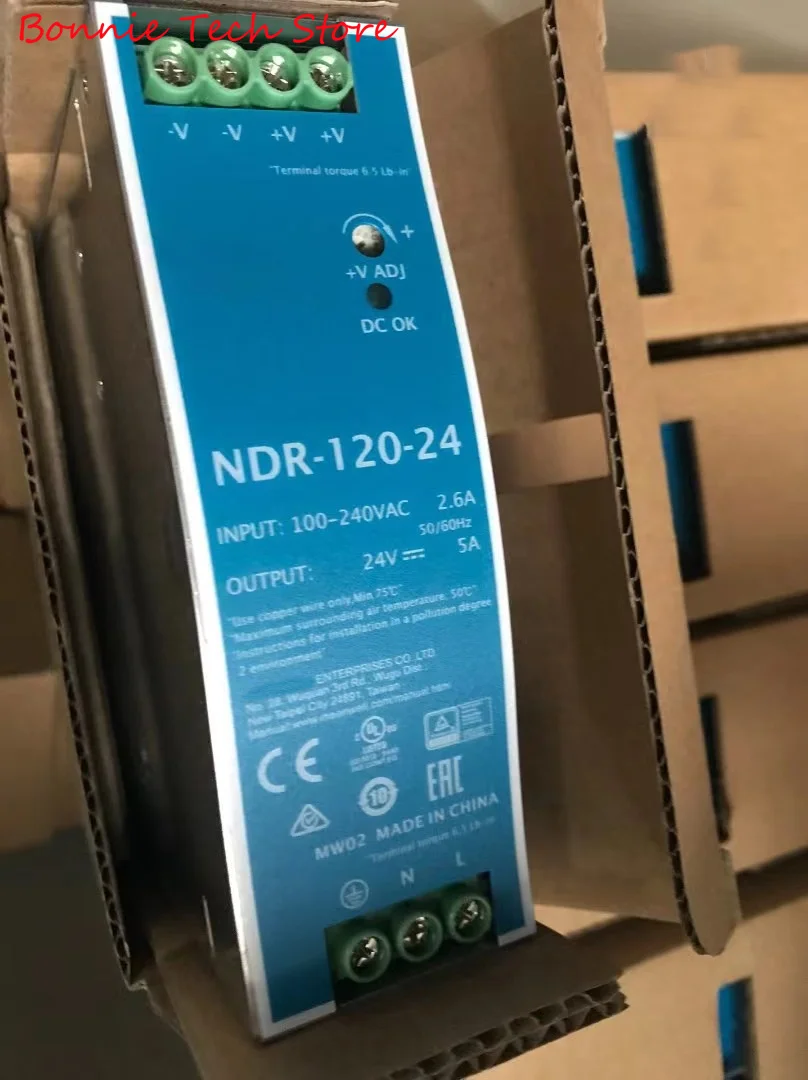 NDR-120-24 para fuente de alimentación MEAN WELL, carril DIN industrial de salida única de 120 W - imagen 2