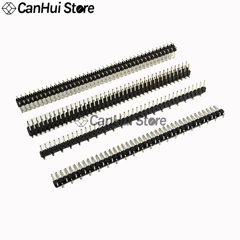 Conector de cabezal de Pin macho, aguja curvada recta de 5/10 piezas, chapado en oro, 2,54mm, 1x40P, 2x40P, 3x40P, 3 filas, 90 grados - imagen 5