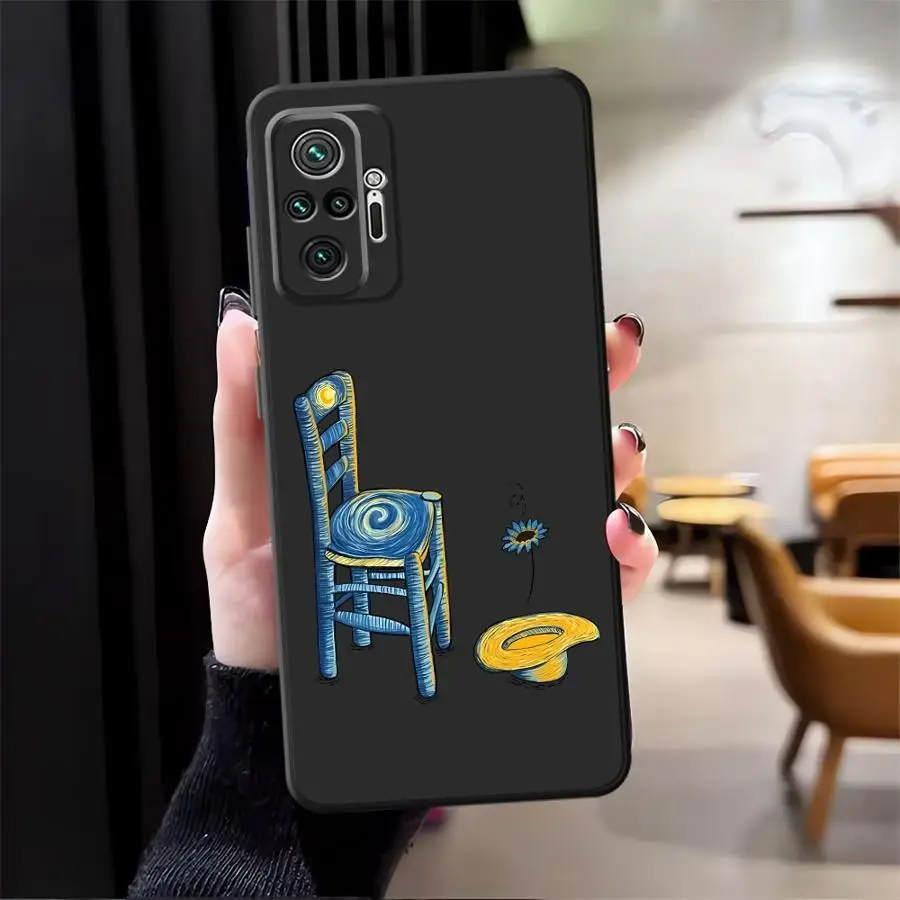 Funda de teléfono suave negra para Xiaomi Redmi Note 10S 11s 9S 7 8 9 10 11 12 Pro 12s 13 14 Pro Plus Van Gogh Creatividad - imagen 2