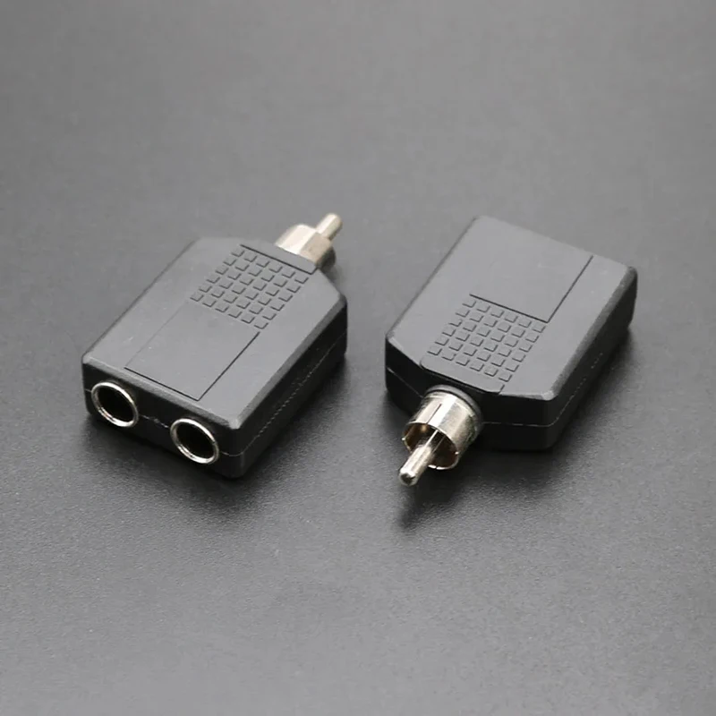 1 Uds conector macho RCA a conector hembra de 6,35mm adaptador de Audio conector RCA a doble conector hembra de 6,35mm convertidor adaptador - imagen 5