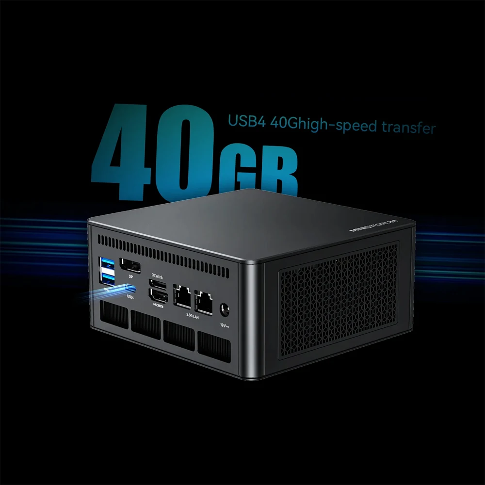 Mini PC para juegos MINISFORUM UM890 UM790 XTX AMD Ryzen 9 8945HS 8845HS 2 * USB4 2 * DDR5 2*2,5G NUC Oculink Dock ordenador de oficina WiFi6 - imagen 3