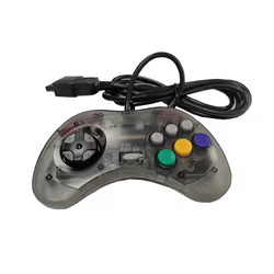 Mando con cable para SEGA Saturn SS – Negro Transparente