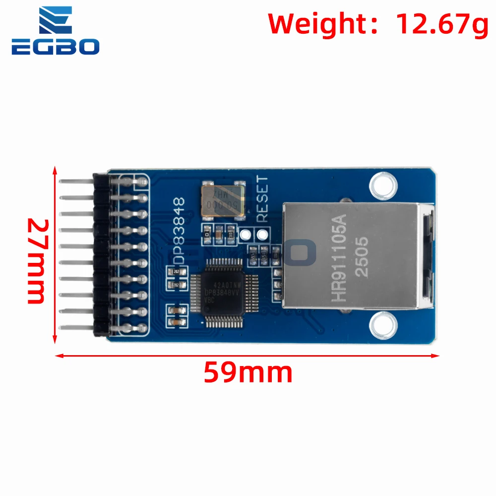 Módulo de conector RJ45 de red Ethernet DP83848, 1 ~ 3 uds., 10/100 Mb/S, transceptor físico Ethernet, módulo de servidor Web para Arduino - imagen 2