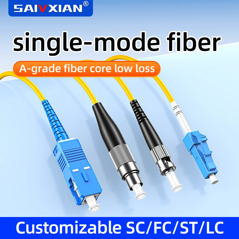 Cable de conexión de fibra óptica SAIVXIAN de 2,0 mm, con conectores SC/FC/LC/ST, para extensión de fibra óptica de doble núcleo monomodo