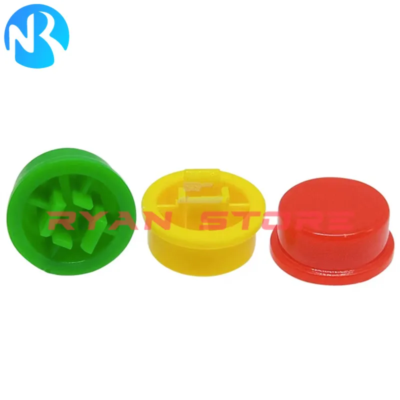 Tapa de Interruptor táctil de botón redondo A24, 100 piezas, 12x12x7,3, B3F-4055, 12x12, B3F, rojo, negro, blanco, amarillo, verde - imagen 5