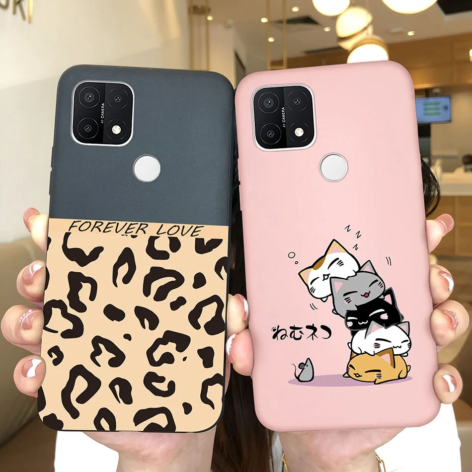 Funda de silicona suave para OPPO A15, A15S, A35, Funda de teléfono con cara sonriente y corazón, Funda trasera de moda - imagen 3