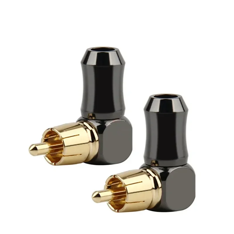Conector RCA macho tipo L, codo de ángulo recto de 90 grados, enchufe RCA, Terminal de altavoz, Conector de Audio para soldar Cable de vídeo - imagen 5