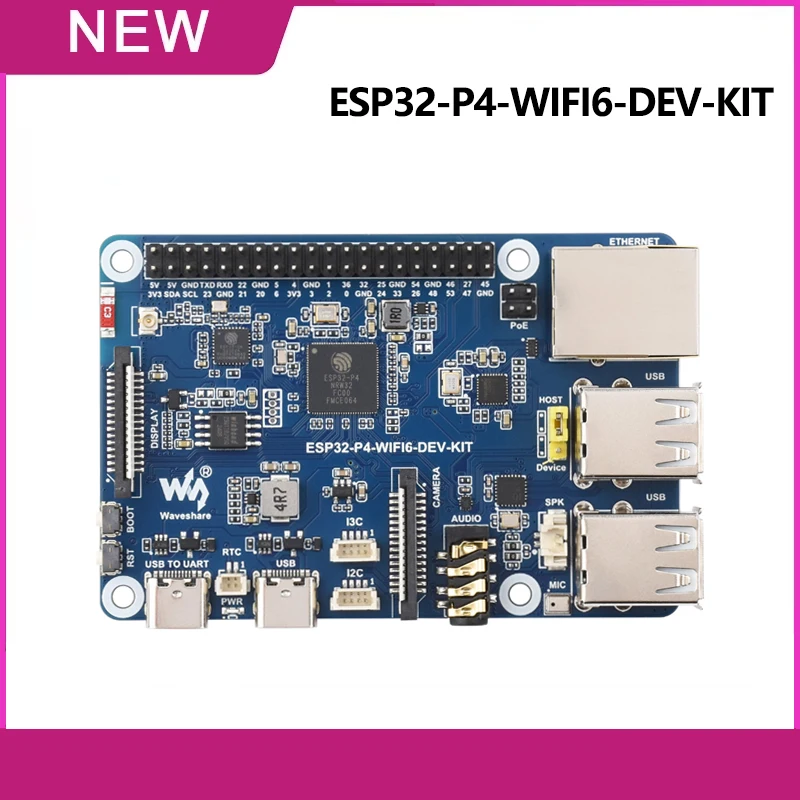 Placa de desarrollo Waveshare ESP32-P4-WIFI6-DEV-KIT ESP32-P4 ESP32-P4 de alto rendimiento/ESP32-C6 compatible con Wi-Fi 6/Bluetooth 5/BLE 5