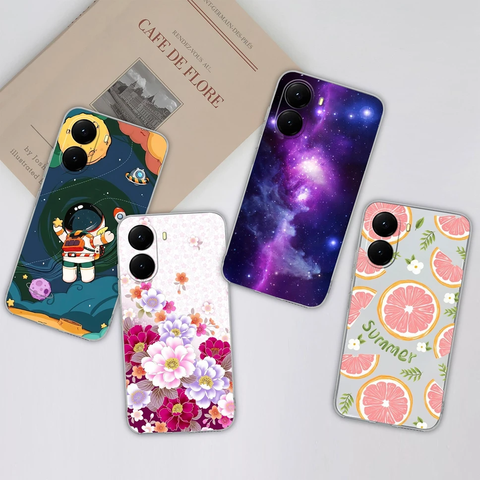 Funda para Xiaomi Poco X7 Pro Redmi Turbo 4, Fundas protectoras transparentes de TPU suave con bonita flor para Xiaomi Poco X7Pro, Fundas Capa - imagen 3