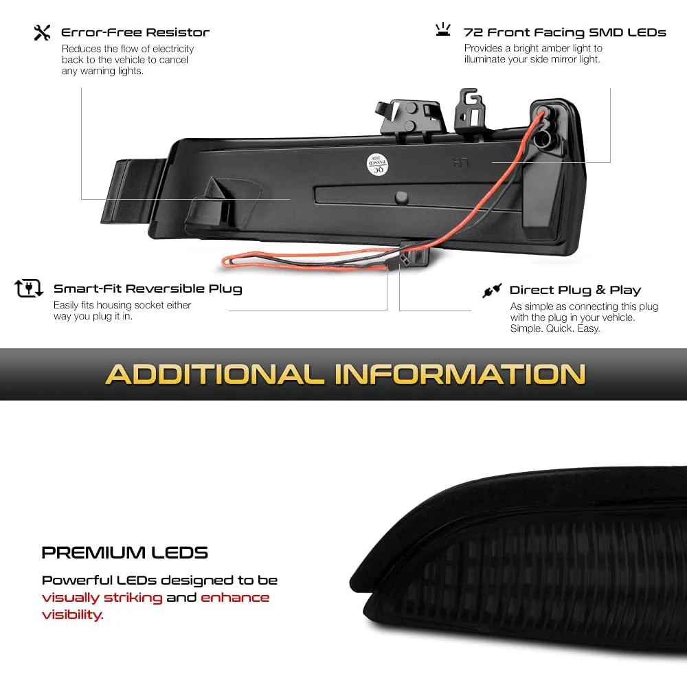 Luz LED de señal de giro dinámica, indicador de espejo lateral para Mercedes Benz W204, CLA A, B, C, E, S, GLA, GLK, CLS, clase W176, W212, 2 piezas - imagen 3