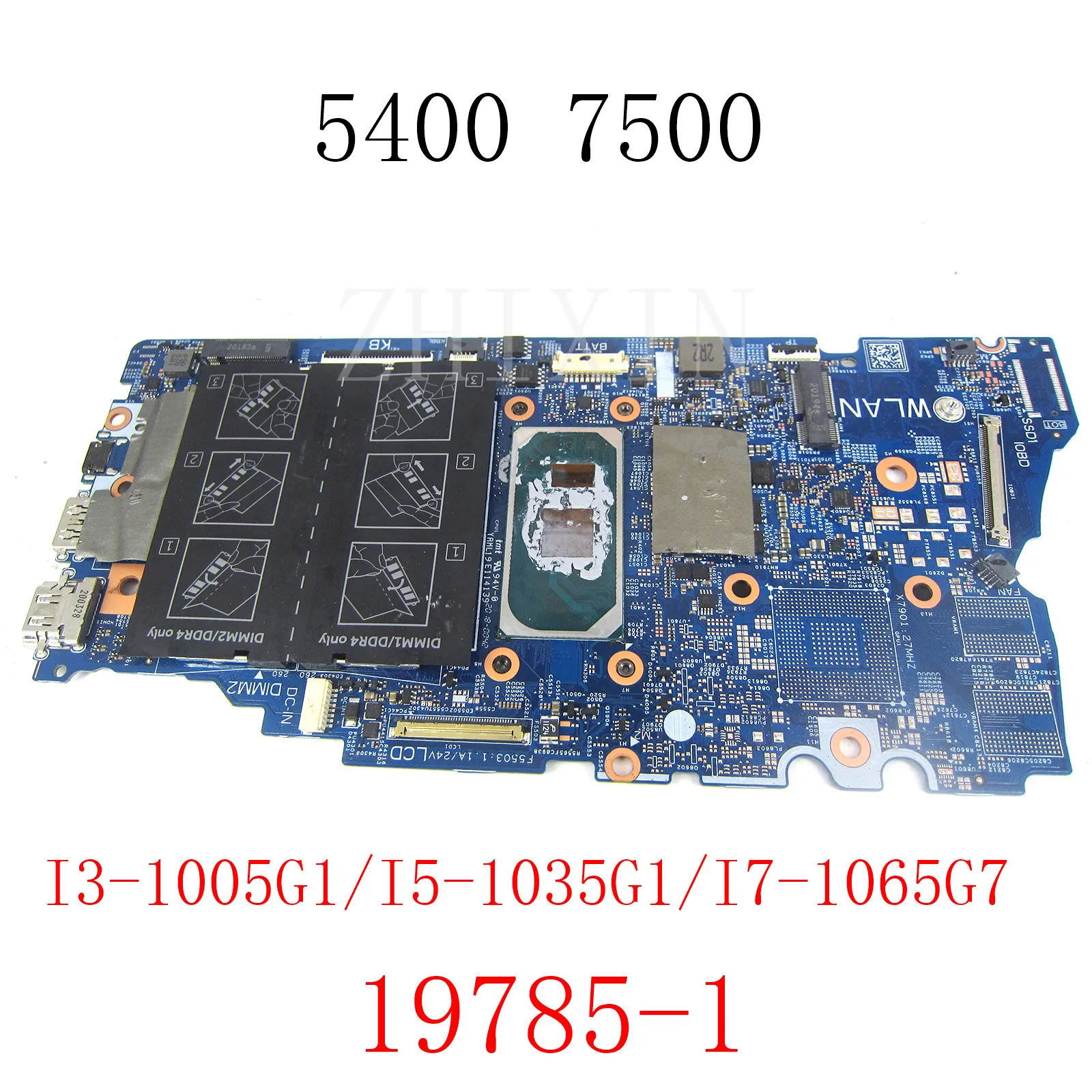 19785-1 para la placa base del ordenador portátil Dell Inspiron 5400 7500 con I3 I5 I7 CPU de 10. a generación CN-07K5DX 0XWV63 prueba de 100%