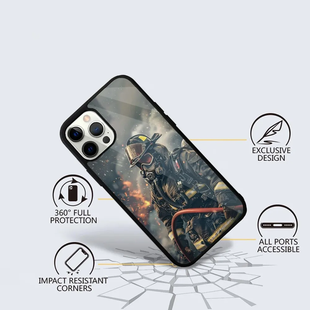 Funda de teléfono de héroes de bombero para iPhone 15,14,13,12,11,Plus,Pro,Max Mini Magsafe, carga magnética inalámbrica - imagen 2