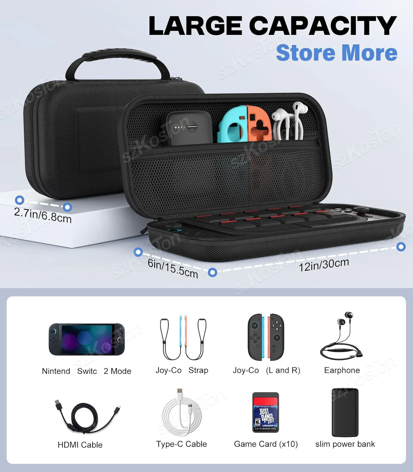 Estuche de transporte de viaje para consola de juegos Switch 2, carcasa dura protectora, bolsa de almacenamiento portátil para accesorios de juegos Switch2 - imagen 2