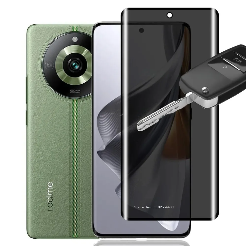 Película de privacidad para Realme 10Pro Plus + Realme 11 Pro Plus Plus, película de vidrio templado antiespía, 2 uds.