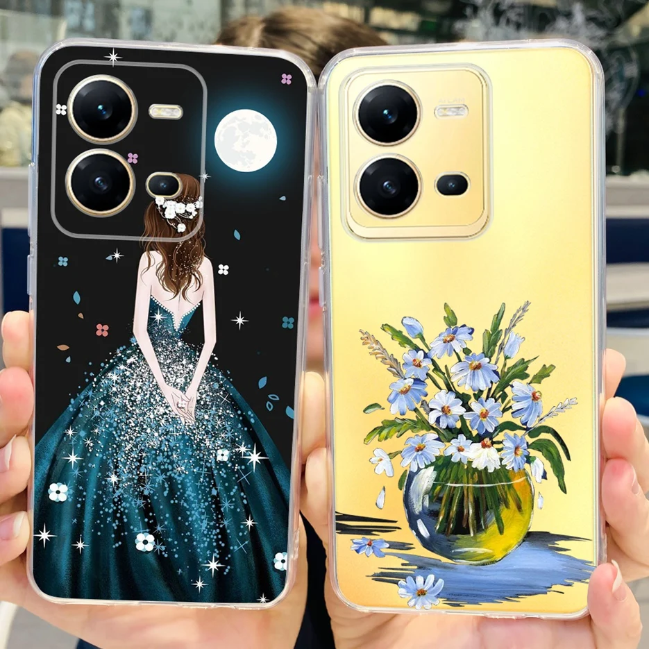 Funda de silicona transparente para Vivo V25 V25e V2201 V2202, cubierta pintada con estilo, Fundas suaves - imagen 5