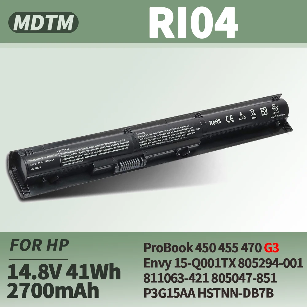 RI04 RI06XL batería del ordenador portátil para HP ProBook 450 455 470 G3 Envy 15-Q001TX serie del ordenador portátil compatible con P/N 805294-001 811063-421 805047-851