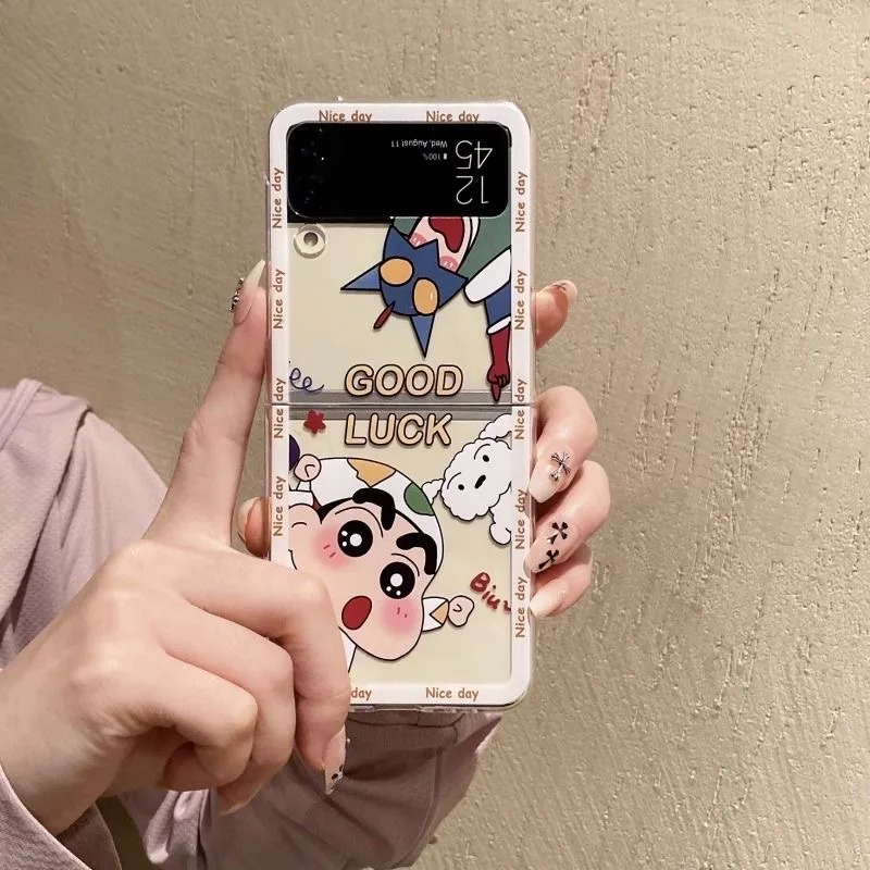 Funda de teléfono Anime Noharas Shinnosukes para Samsung Galaxy Z Flip 3 4 Z Flip 5 6 Z Fold 4 5G PC, cubierta trasera suave anticaída - imagen 3