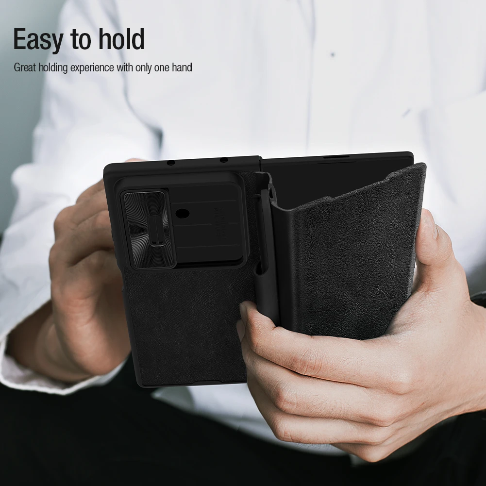 Para Samsung Galaxy Z Fold 7 5G funda NILLKIN Qin Pro funda con tapa de cuero con soporte de bolsillo para tarjetas S Pen para fundas Samsung Z Fold 7 - imagen 2