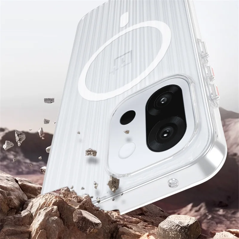 Funda Magsafe para Oneplus 13T 13S, cubierta anticaída magnética de PC dura transparente corrugada para Oneplus 13T One Plus 1 + 13T 13 S - imagen 3