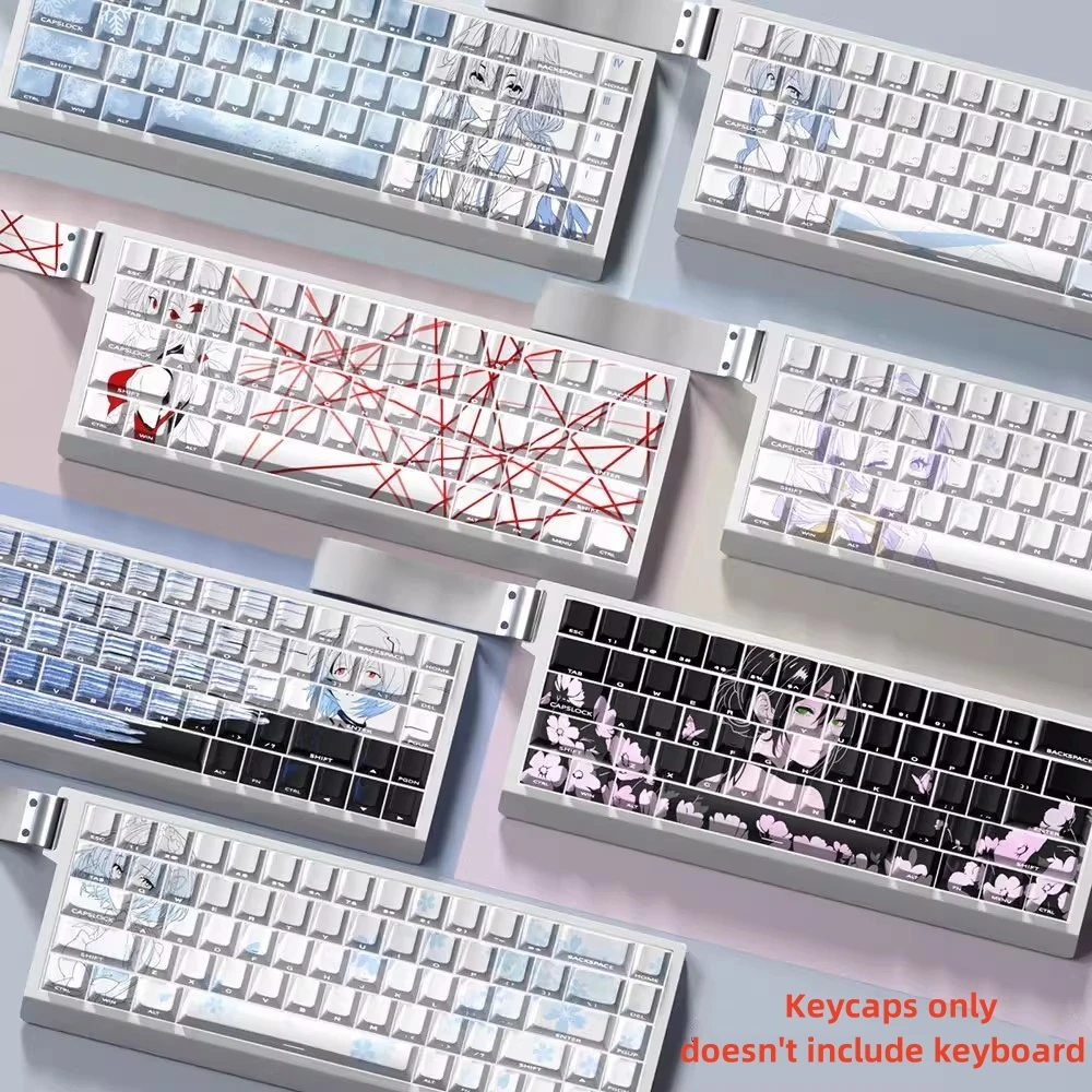 Juego de 74 teclas de dibujos animados de Anime para teclado de diseño 60 61 65 67 68 Nakano Nino Yuzuriha Inori Ayanami Rei Rem