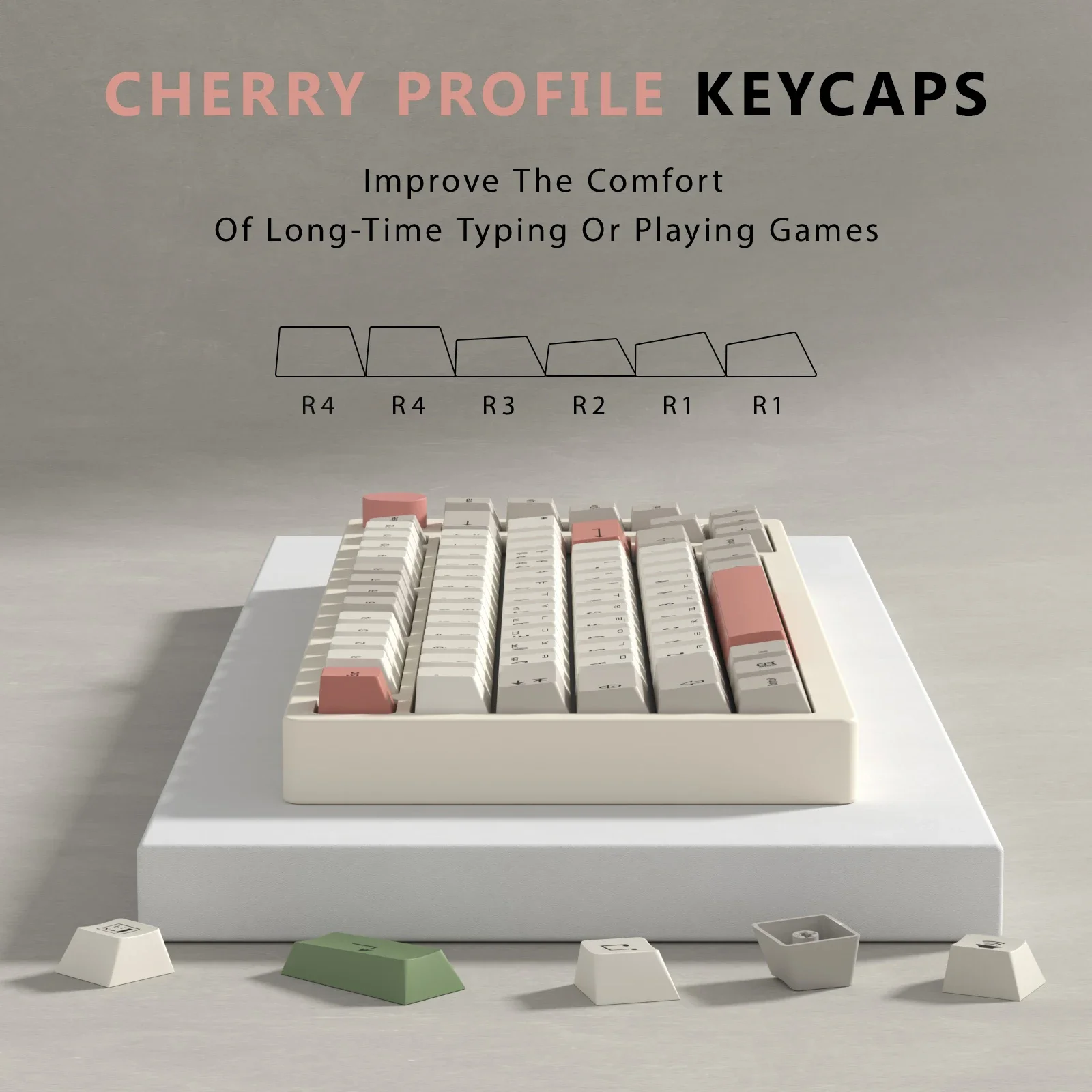 KBDiy GMK teclas coreanas PBT Cherry Profile Retro GMK 9009 teclas para teclado mecánico para interruptor MX 140 teclas para GMK75 - imagen 2