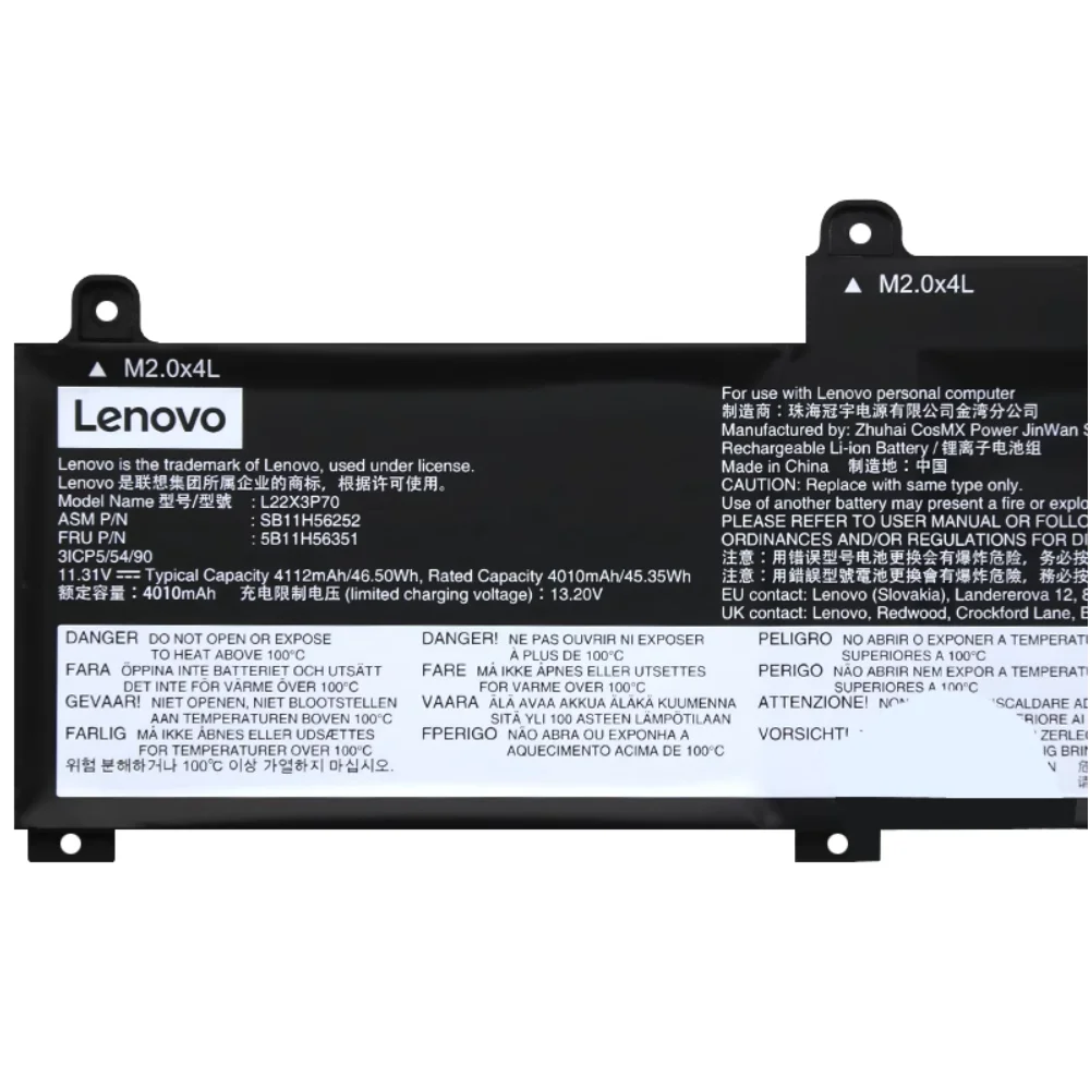 Batería genuina L22X3P70 L22B3P70 L22L3P70 11,31 V 46,5 Wh para LenovoThinkpad L14 L15 Gen 3/4 - imagen 2