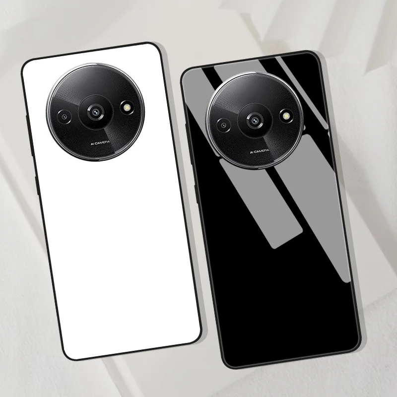 Funda dura de vidrio templado para Xiaomi Redmi A3, Funda de mármol, Coque para Xiaomi Redmi A3 2024, carcasas de teléfono, Funda RedmiA3