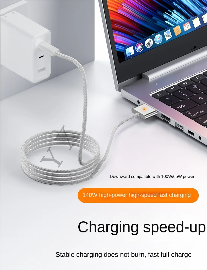 Cable de carga tipo C a Magsafe 3, carga rápida PD de 140W, Compatible con MacBook - imagen 5