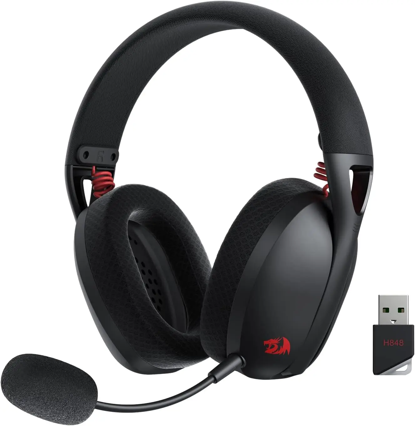 Redragon H848 Auriculares Bluetooth inalámbricos para juegos Ligero sonido envolvente 7,1 Controladores de 40 mm Micrófono desmontable Plataforma múltiple - imagen 2
