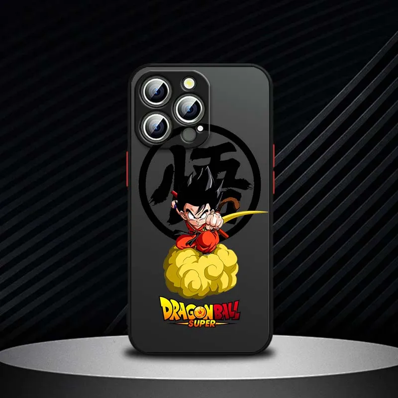 D-Dragon Ball tarjetas Son Goku para Apple iPhone 17 16 15 14 13 12 11 Air Plus Pro Max funda de teléfono translúcida esmerilada - imagen 4