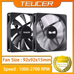 Teucer Ventilador CPU 92mm PWM Delgado para PC Sobremesa