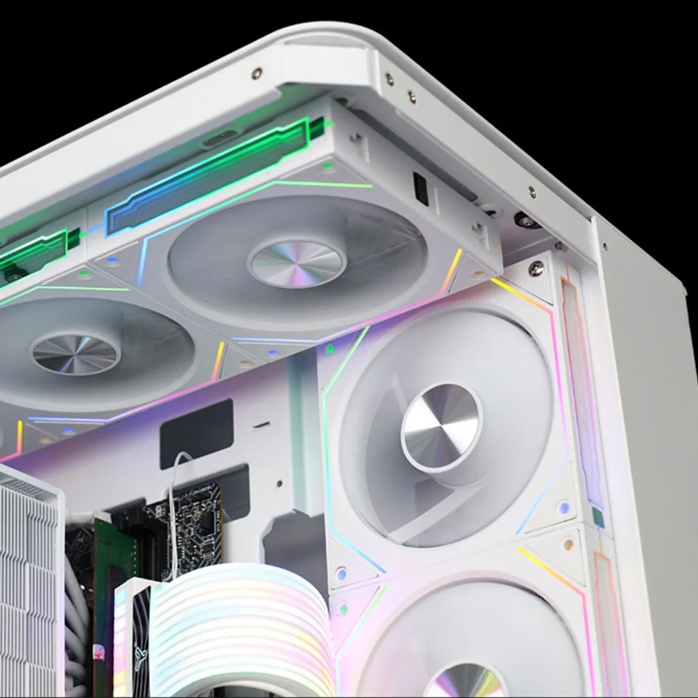 Coolcirc-Kit de ventilador de refrigeración para PC, ARGB, efecto de luz de ciclo de espejo, ventilador de chasis de empalme de cables gratis, refrigeración por agua PWM, ventilador enfriador de CPU de 360mm - imagen 3