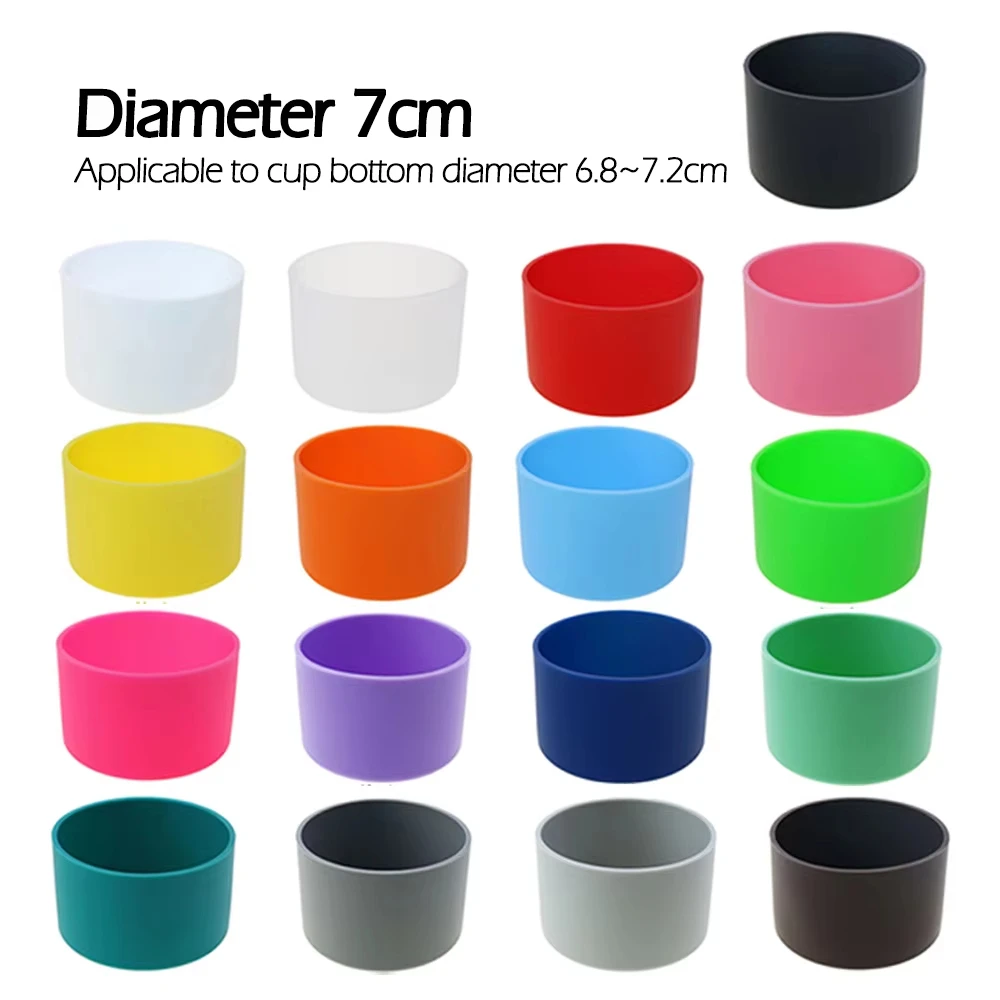 4 unids/lote 7cm funda protectora de funda inferior de taza de silicona suave para botella de té de agua de vidrio accesorios antideslizantes - imagen 3