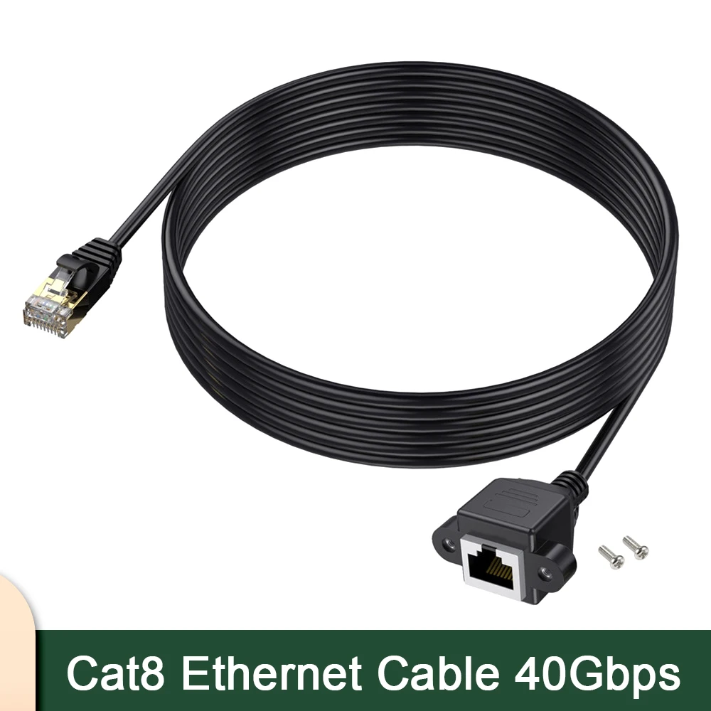 Cable Ethernet Cat8 40Gbps SSTP UTP Cable de red RJ45 para enrutador PC PS4 TV portátil - Cable Lan Cat7 con tornillo para la oreja